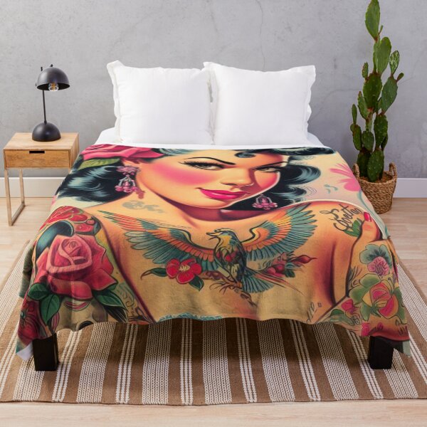 Item preview, Cute Vintage Tattooed Girl designed and sold by PulpVintage.