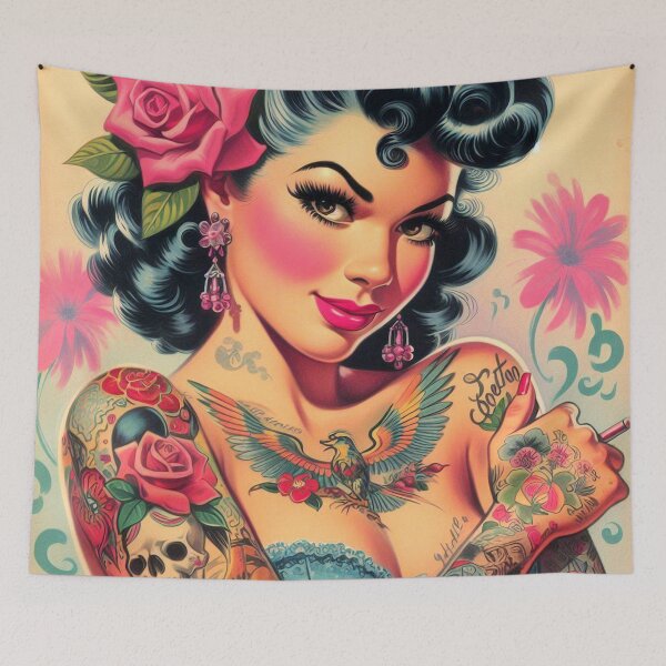 Item preview, Cute Vintage Tattooed Girl designed and sold by PulpVintage.
