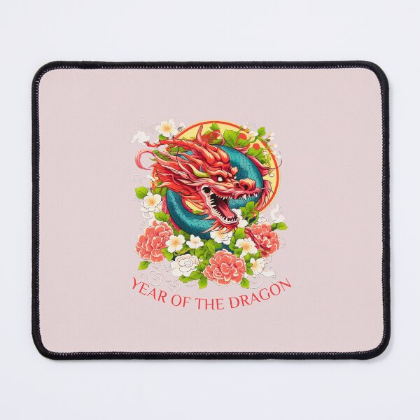 Item preview, Vibrant Colorful Snarling dragon -Year of the Dragon- chinese Zodiac Theme-Pink Background designed and sold by CosmicNook1.