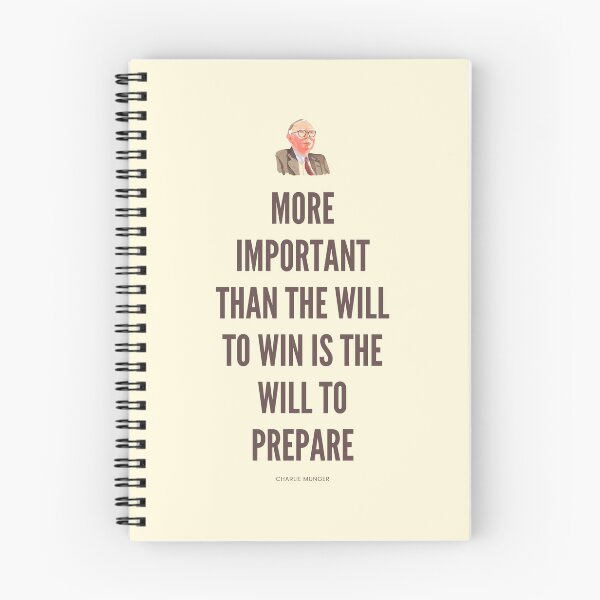 Item preview, More Important than the will to win is the will to prepare, Charlie Munger Quote - best on light background designed and sold by VarnaChitra.