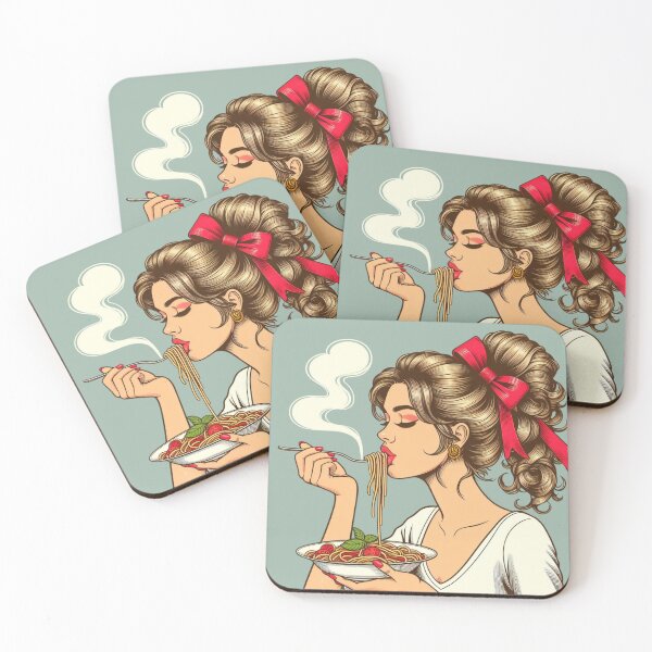 Item preview, Girl Eating Spaghetti designed and sold by kgbgallery.