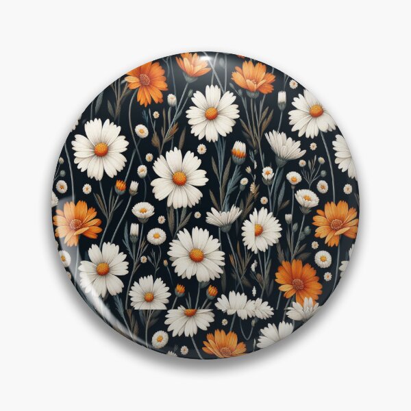 Item preview, Daisy and Marigold Flowers ; Floral Pattern designed and sold by PatternInArt.