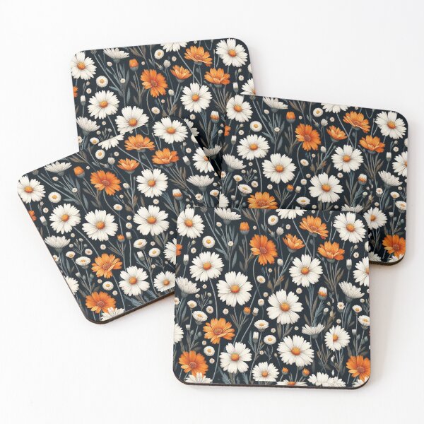 Item preview, Daisy and Marigold Flowers ; Floral Pattern designed and sold by PatternInArt.