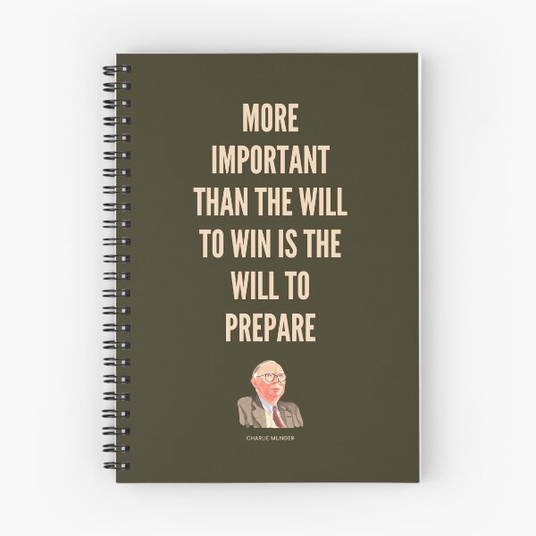 Item preview, More Important than the Will to Win is the Will to Prepare, Charlie Munger Quote - best on dark background designed and sold by VarnaChitra.