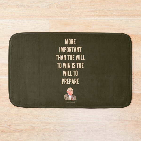 Item preview, More Important than the Will to Win is the Will to Prepare, Charlie Munger Quote - best on dark background designed and sold by VarnaChitra.