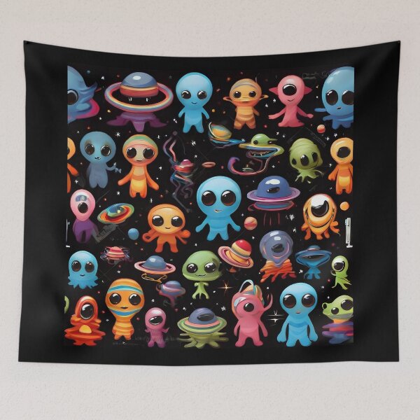 Aperçu de l'œuvre happy aliens créée et vendue par bonjourmadame4.