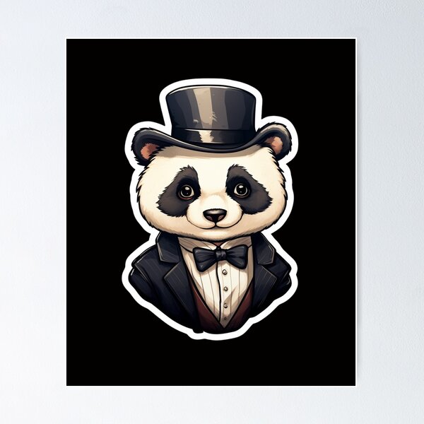 Cool Graphic Clever Smart Panda Bear In A Suit Men's T-Shirt