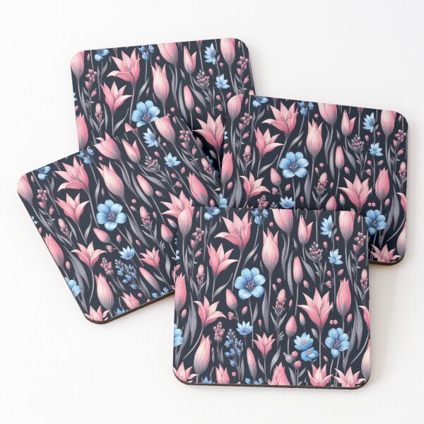 Item preview, Tulip and Gentian Flowers ; Floral Pattern designed and sold by PatternInArt.