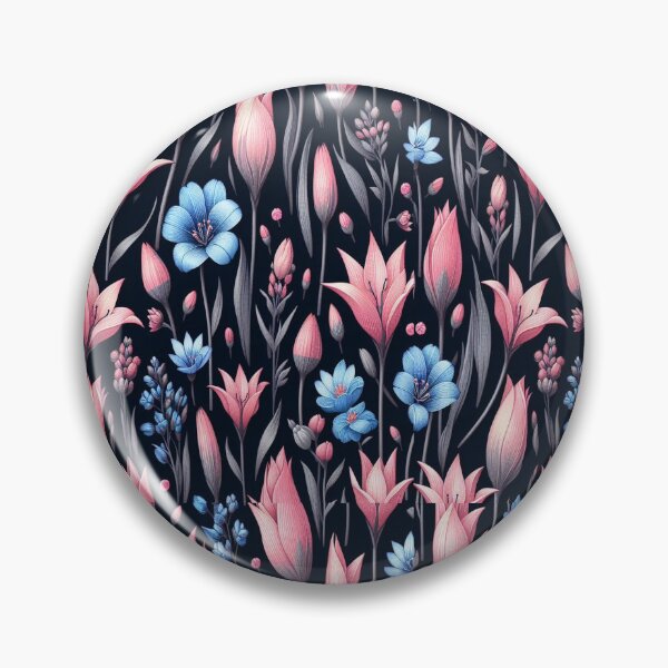 Item preview, Tulip and Gentian Flowers ; Floral Pattern designed and sold by PatternInArt.