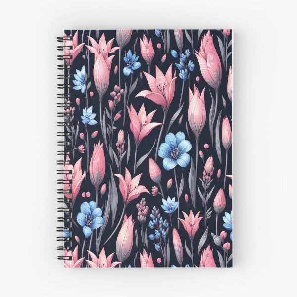 Item preview, Tulip and Gentian Flowers ; Floral Pattern designed and sold by PatternInArt.