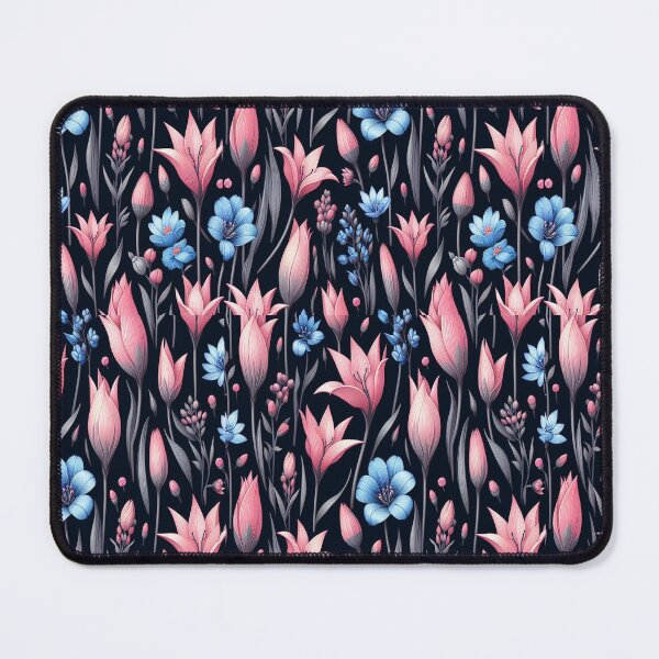 Item preview, Tulip and Gentian Flowers ; Floral Pattern designed and sold by PatternInArt.