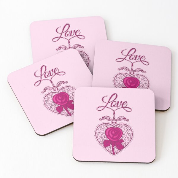 Item preview, LOVE HEART (Rose and Text) - Pink designed and sold by ifourdezign.