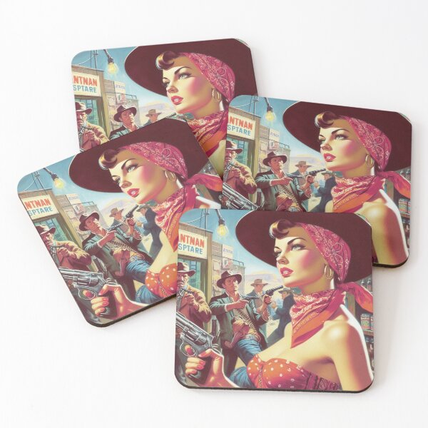 Item preview, Retro Western Pulp Girl designed and sold by PulpVintage.