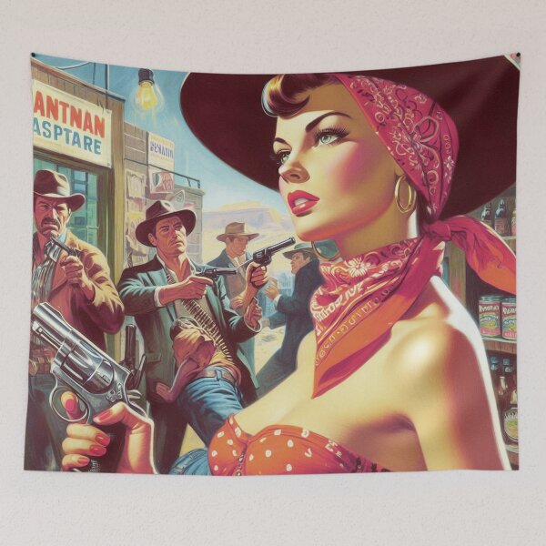 Item preview, Retro Western Pulp Girl designed and sold by PulpVintage.