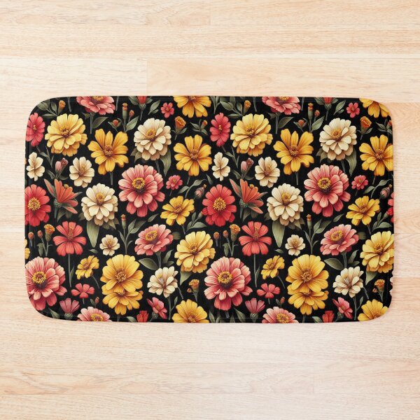 Item preview, Hibiscus and Zinnia Flowers ; Floral Pattern designed and sold by PatternInArt.