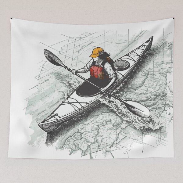 Item preview, Kayak paddler on field trip designed and sold by Kajakfoto.