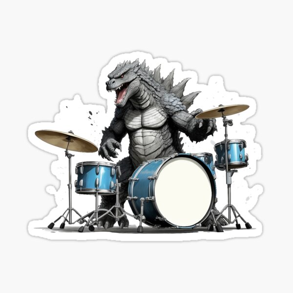 Item preview, Godzilla Playing Drums designed and sold by vanson42.