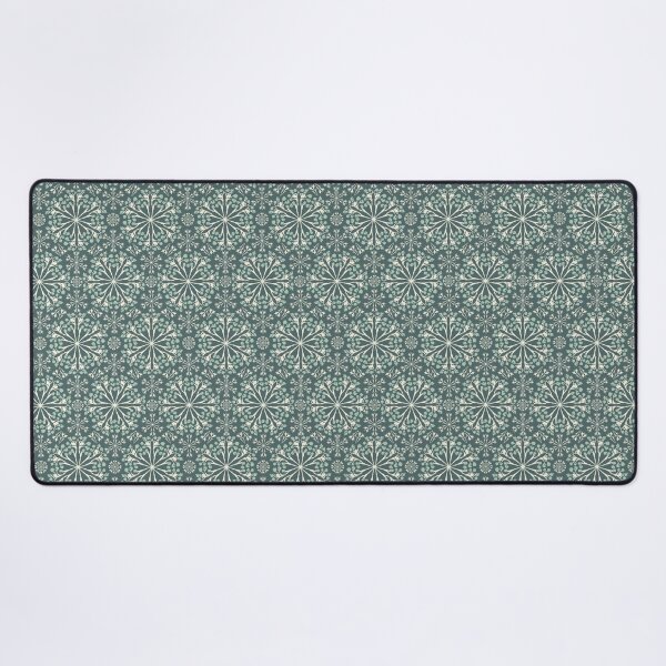 Item preview, Mosaic tile ecru and green on duck green background designed and sold by cezidesign.