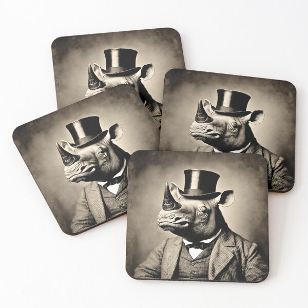 Item preview, Rhinoceros Portrait Victorian Artistic Gift Fashion Animal  designed and sold by popanato.