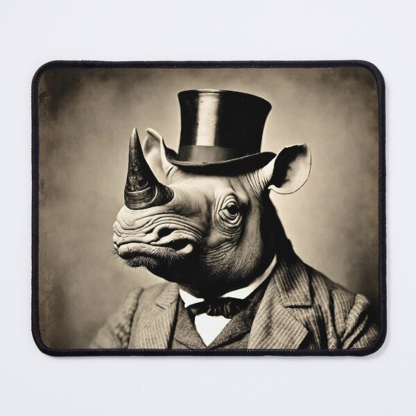 Item preview, Rhinoceros Portrait Victorian Artistic Gift Fashion Animal designed and sold by popanato.