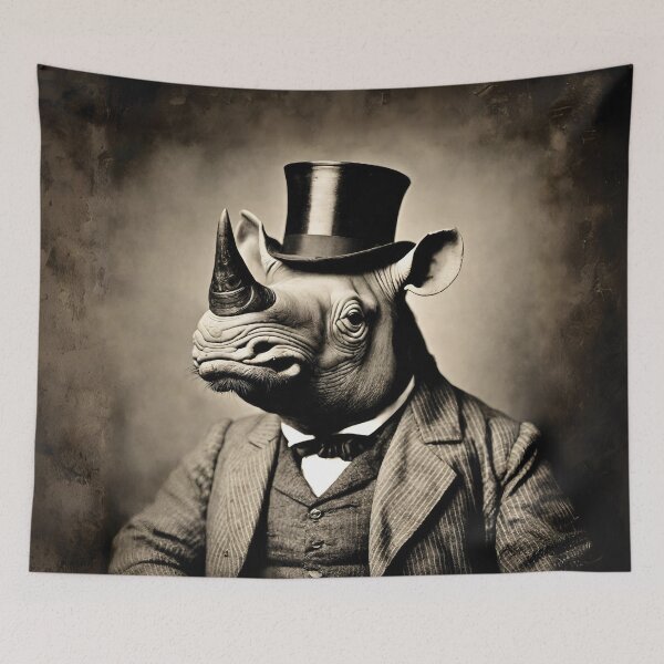 Item preview, Rhinoceros Portrait Victorian Artistic Gift Fashion Animal  designed and sold by popanato.
