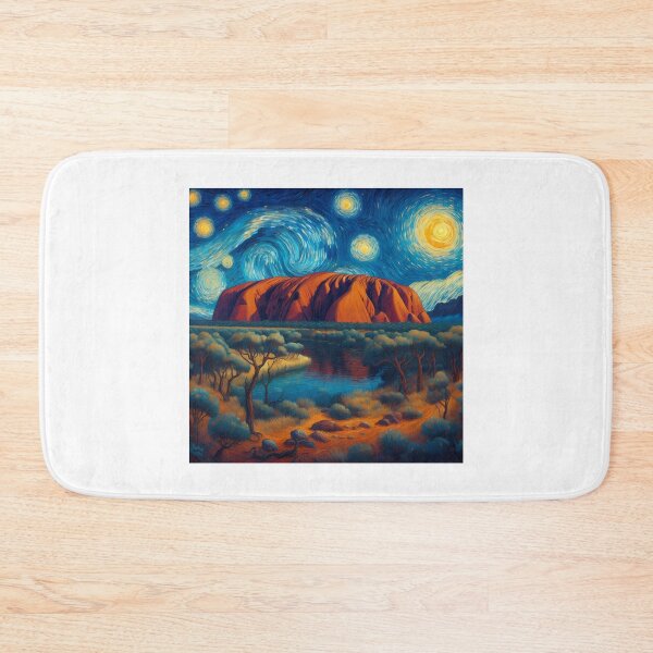 Item preview, Ayers Rock, Australia, design in the style of Vincent van Gogh Starry Night designed and sold by CreativeSparkzz.