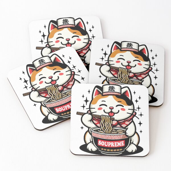 Item preview, Soupreme Maneki Neko guerrero comiendo sopa divertido designed and sold by ryanapples2.