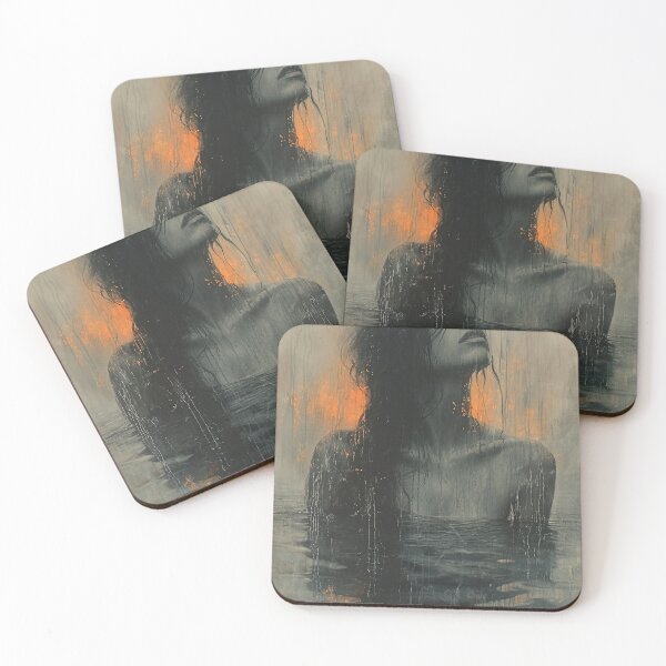 Item preview, lady in water, abstract oil painting  designed and sold by UmagineArts.