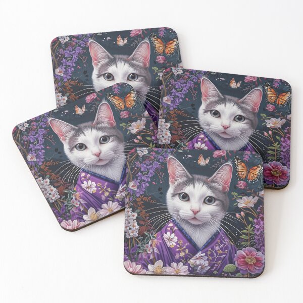 Artikelvorschau, niedliche Maiko Katze im Kimono, japanische kawaii Kunst Illustration entworfen und verkauft von WallyPink.