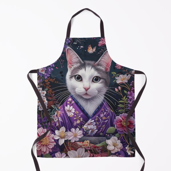 Item preview, cute Maiko cat in kimono, Japanese kawaii art illustration designed and sold by WallyPink.