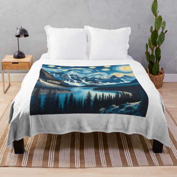 Item preview, Banff National Park, Rocky Mountains, Canada, design in the style of Vincent van Gogh Starry Night designed and sold by CreativeSparkzz.