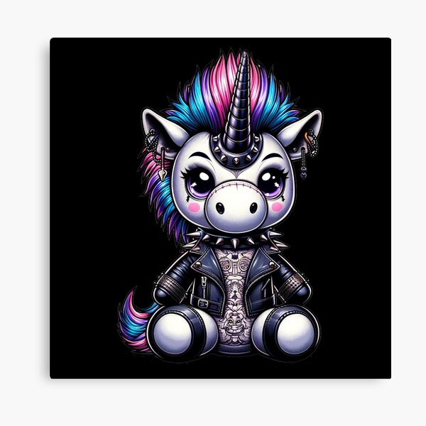 Metal Rocker Unicorn Canvas Prints for Sale