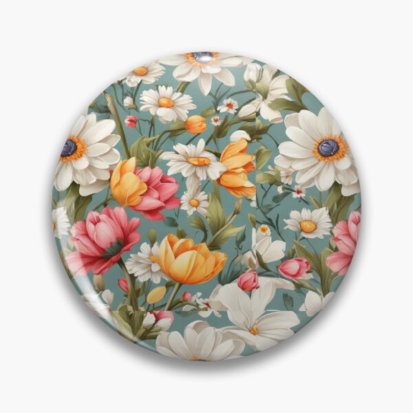 Item preview, Daisy and Tulip Flowers ; Floral Pattern designed and sold by PatternInArt.