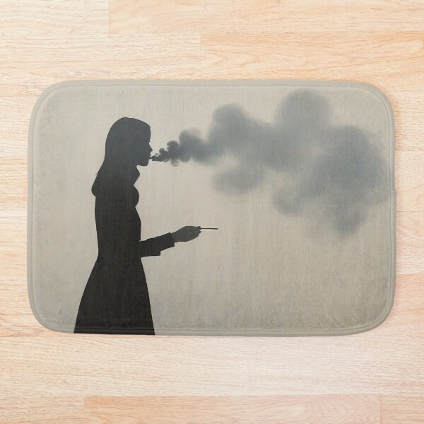 Item preview, A silhouette of a girl smoking designed and sold by thebatfat.