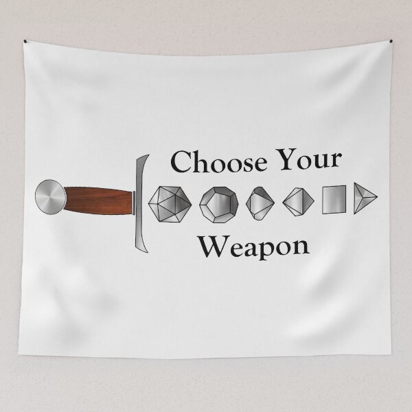 Item preview, Choose Your Weapon (black text) designed and sold by KenLeistman.