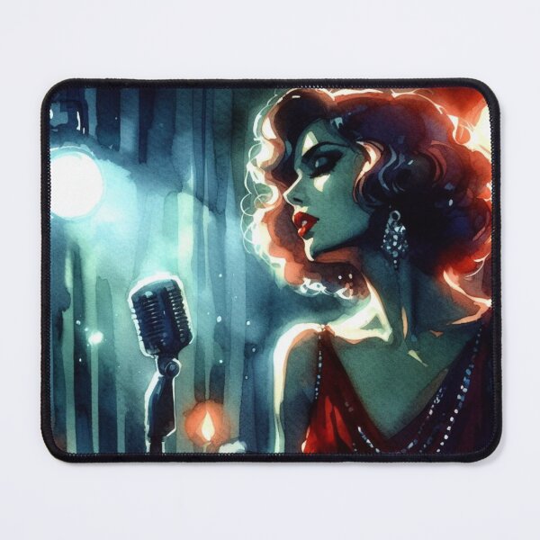 Item preview, Neo Noir Vintage Jazz Club Singer [Watercolor] designed and sold by RESToRAPTOR.