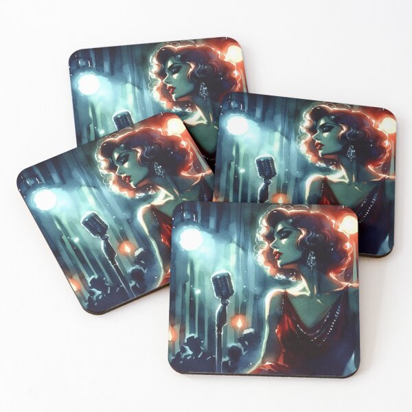 Item preview, Neo Noir Vintage Jazz Club Singer [Watercolor] designed and sold by RESToRAPTOR.