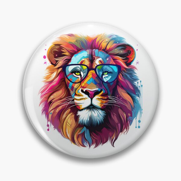 Item preview, Colorful Lion With Glasses designed and sold by ZefirDesign.