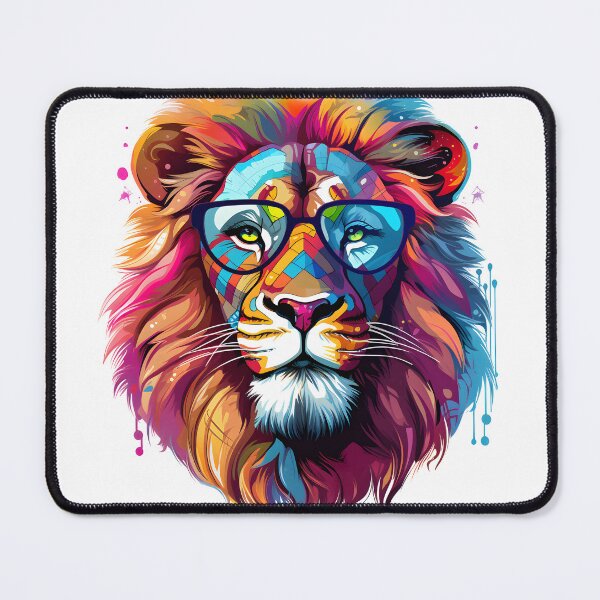 Item preview, Colorful Lion With Glasses designed and sold by ZefirDesign.
