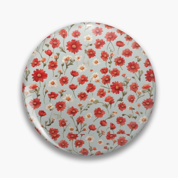 Item preview, Red and White Daisy Flowers ; Floral Pattern designed and sold by PatternInArt.