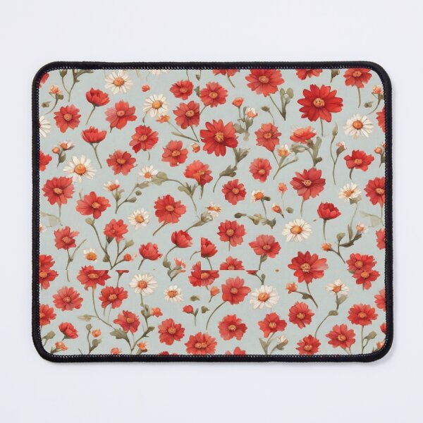 Item preview, Red and White Daisy Flowers ; Floral Pattern designed and sold by PatternInArt.