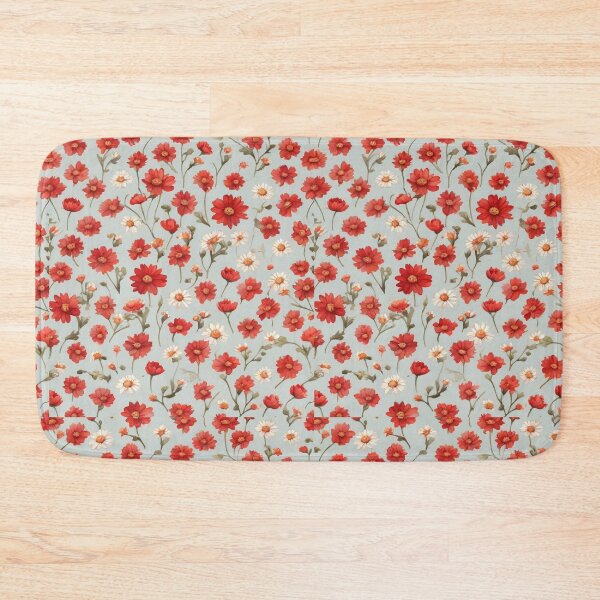 Item preview, Red and White Daisy Flowers ; Floral Pattern designed and sold by PatternInArt.