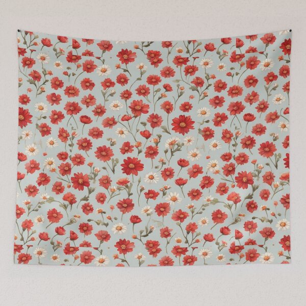 Item preview, Red and White Daisy Flowers ; Floral Pattern designed and sold by PatternInArt.