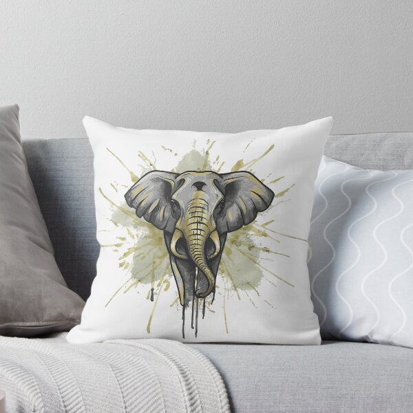Item preview, Minimalistic Ink Watercolor Splash Elephant Drawing designed and sold by SwanAndStone.