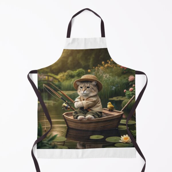 Item preview, Fisherman Cat's Peaceful Pond Adventure designed and sold by catontheroof.