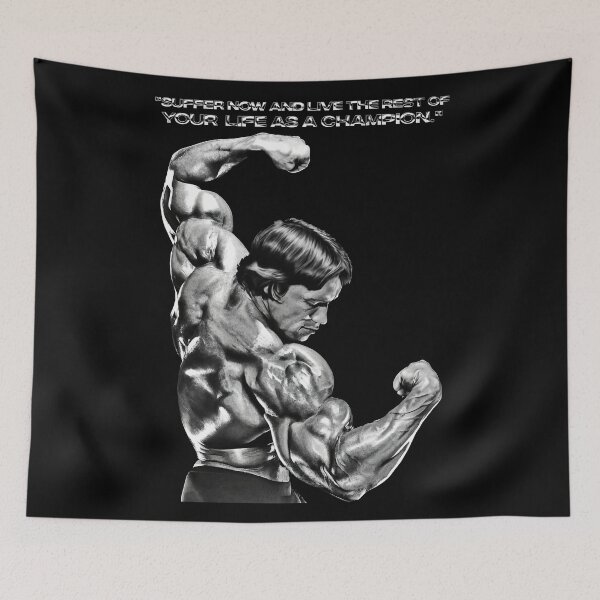 Item preview, Stoic Quote "Don't quit. Suffer now and live the rest of your life as a champion." Muhammad Ali. Arnold Schwarzenegger Fan art designed and sold by HuzaifaNaveedh.