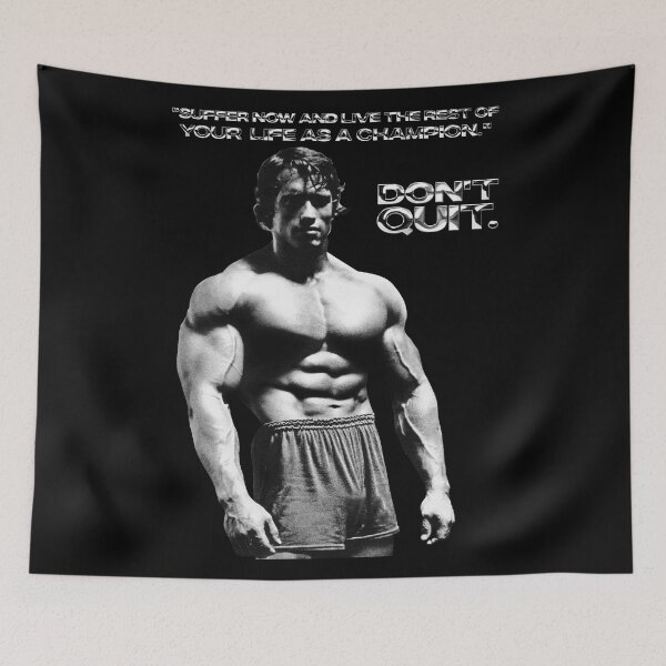 Item preview, Stoic Quote "Don't quit. Suffer now and live the rest of your life as a champion." Muhammad Ali. Arnold Schwarzenegger Fan art designed and sold by HuzaifaNaveedh.