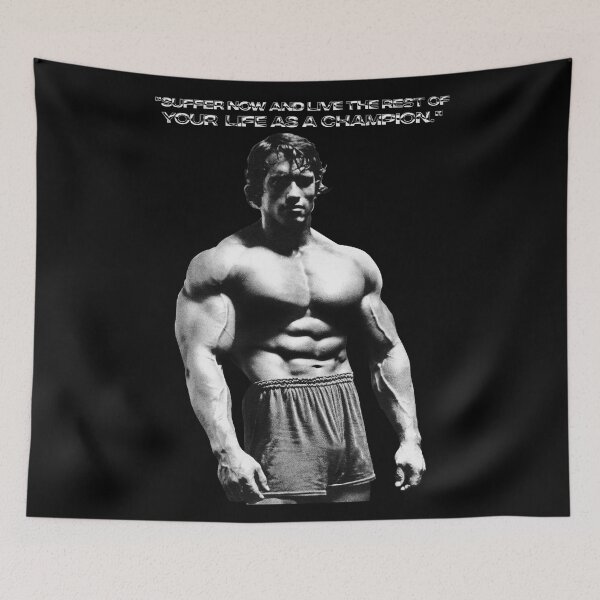 Item preview, Stoic Quote "Don't quit. Suffer now and live the rest of your life as a champion." Muhammad Ali. Arnold Schwarzenegger Fan art designed and sold by HuzaifaNaveedh.