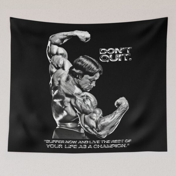 Item preview, Stoic Quote "Don't quit. Suffer now and live the rest of your life as a champion." Muhammad Ali. Arnold Schwarzenegger Fan art designed and sold by HuzaifaNaveedh.