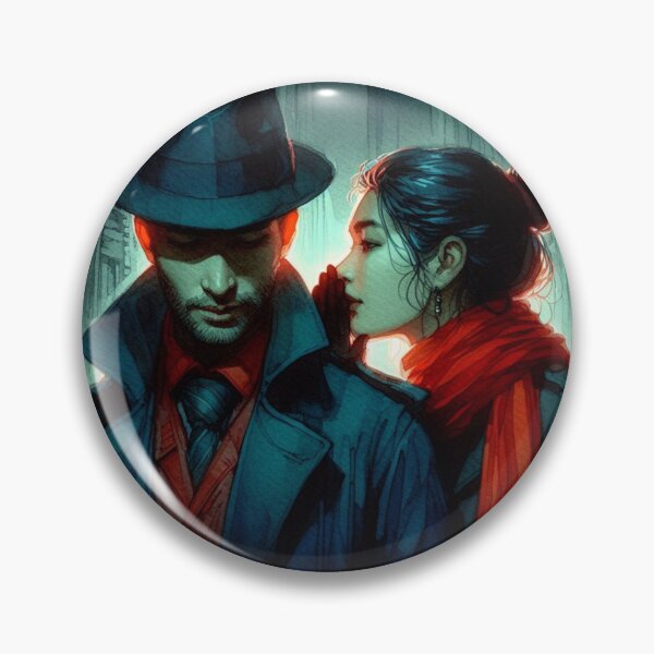 Item preview, Neo Noir Vintage Whispered Secret Man and Woman [Watercolor] designed and sold by RESToRAPTOR.